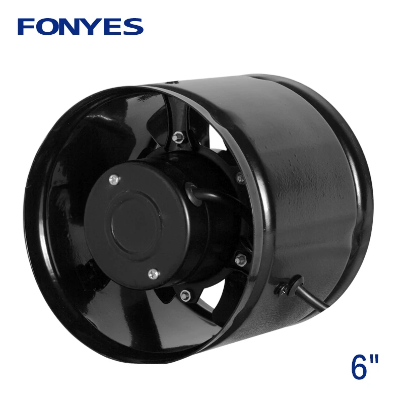 Online 6 zoll abgas inline impeller ventilator metall rohr dunst ventilator wand ventilator für badezimmer küche 150mm 220V 110V