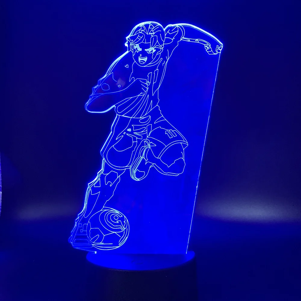 Манга капитан Tsubasa футбольная фигура игрока 3d светодиодный Ночной светильник в