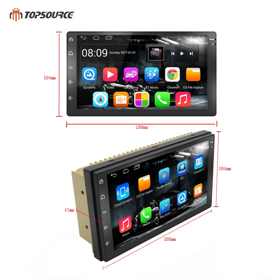 Автомобильный DVD плеер TOPSOURCE 7 дюймов Универсальный 2 Din Android автомобильный