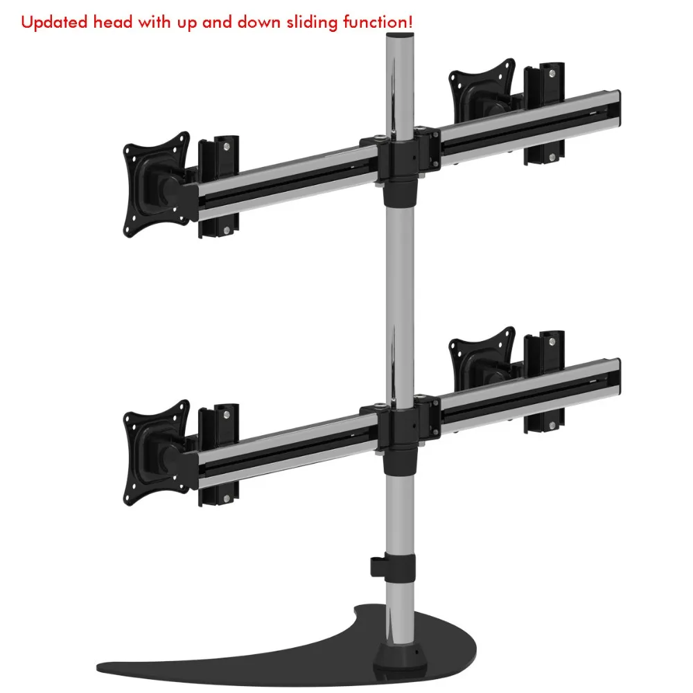 Алюминиевый сплав настольная подставка 1"-27" ЖК светодиодный 4 экран монитор держатель раздвижной Полный движения поворотный дисплей стойка