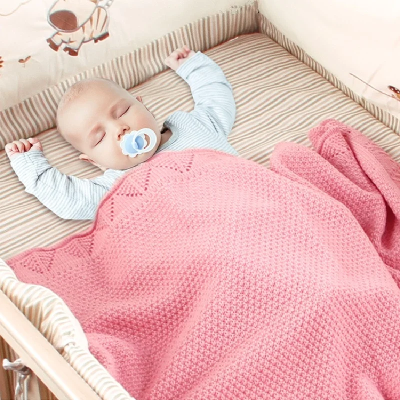 

Newborn Baby Blankets Knitted Summer Girl Accessories Stroller Mat Monthly Kids Boy Bath Swaddle Wrap Cobertor Infantil Quilt
