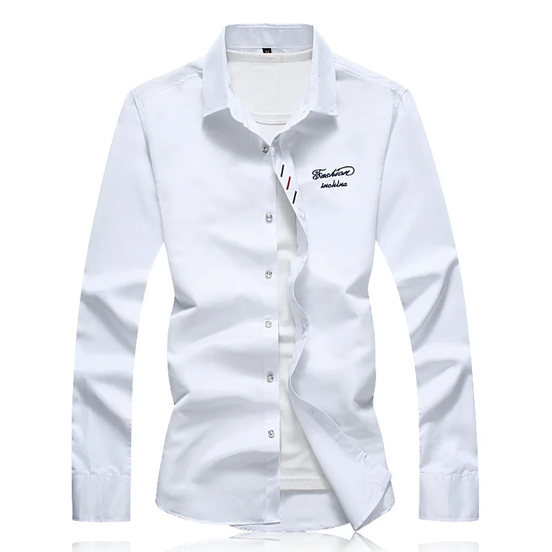 LONMMY M-7XL мужские мужская классическая рубашка Camisa masculina 65% хлопок + полиэстер волокна Повседневное блузка мужские рубашки с длинными