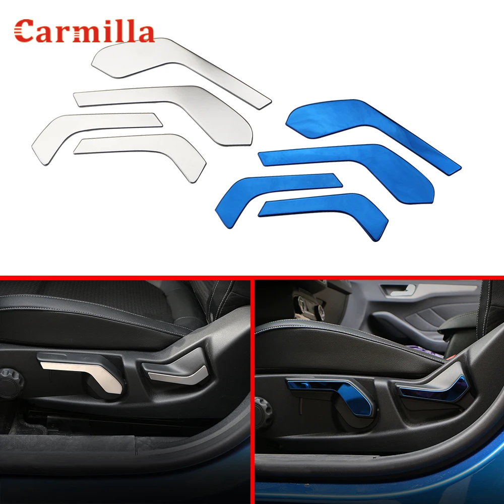 

Car Front Seat Adjust Switch Button Knob Cover Trim Fit for Ford New Focus 2019 LHD Interior Accessories Stainless Steel