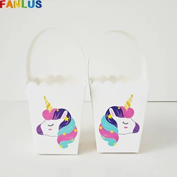 

10pcs Cute Unicorn Happy Birthday Party Decorations Gifts For Kids Gift Bags Wedding Paper Candy Box Package Favors Supplies