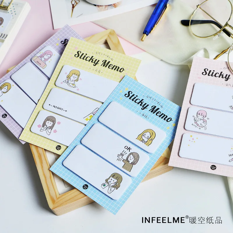 

30 Sheets/pad Lovely Cartoon Sticker Bookmark Marker Memo Flags Index Tab Sticky Notes