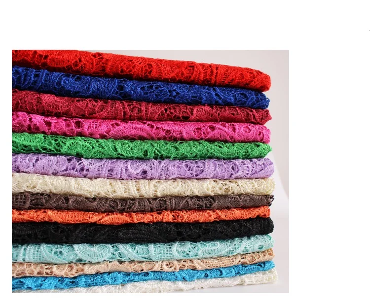 

Thick quality computer embroidery soft elastic clothes lace fabric material