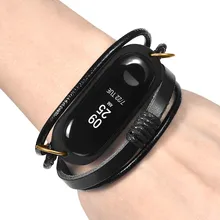 20For Xiao mi Band 3 браслет кожаный ремешок для часов Плетеный Замена винтажный ремешок для Xiaomi mi 3 4 умные аксессуары