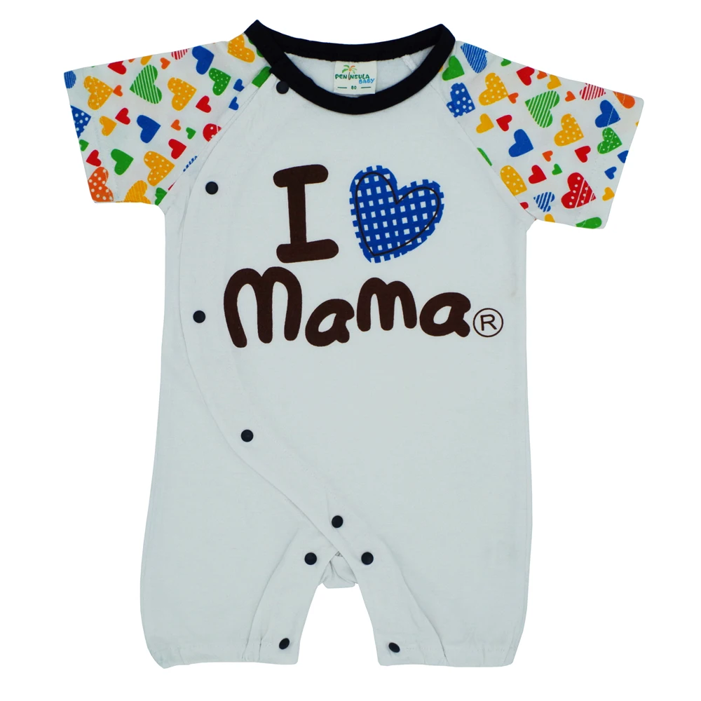 

Brand New Summer New I love Ma and Dad Kids Baby Boys Girls Bodysuit Clothes Short Sleeve Coveralls For Infant Children Clothing