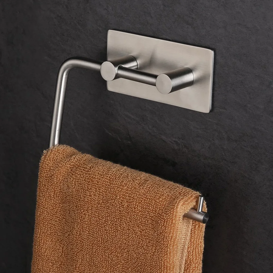 YONTREE 1 PC 304 Stainless Steel Towel Rack Tissue Holder Glue Punching