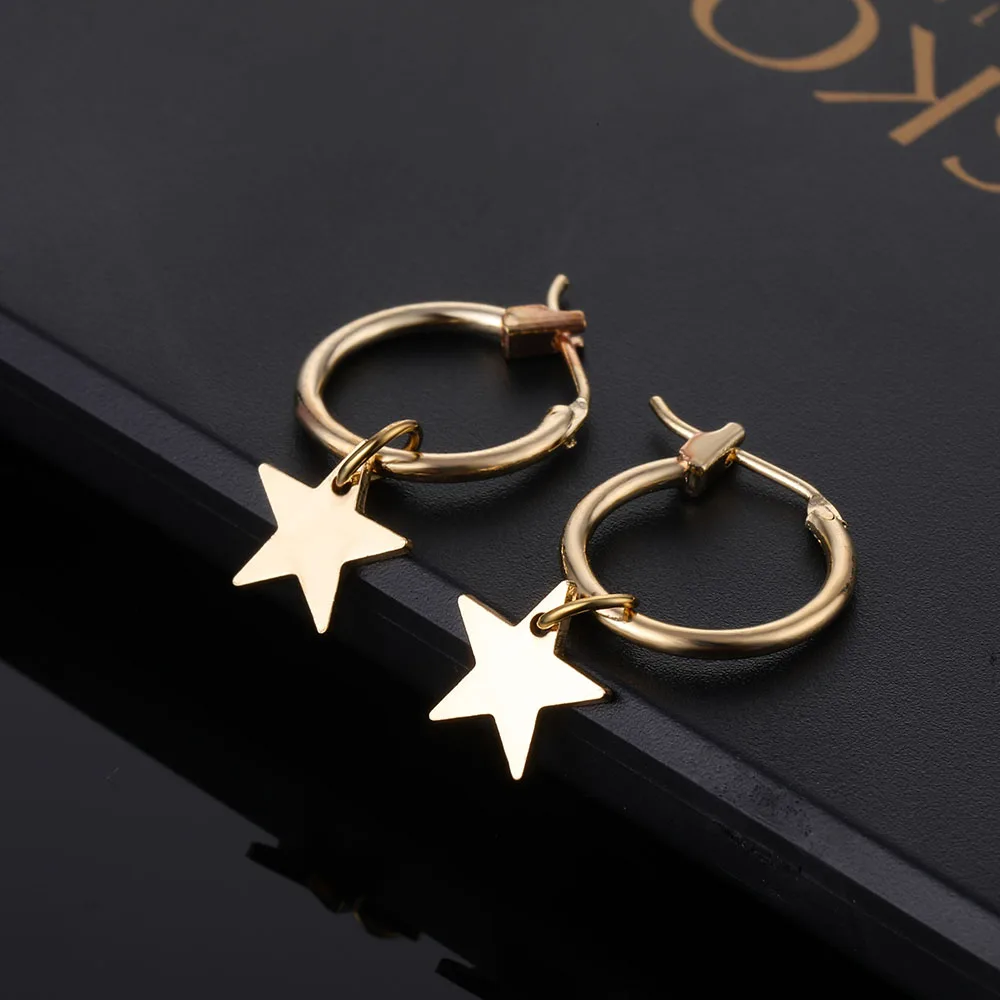 

2019 New Design Geometry Pentagram Earrings Simple Triangle Pendant Earrings For Women's Jewelry Creative Earring Design