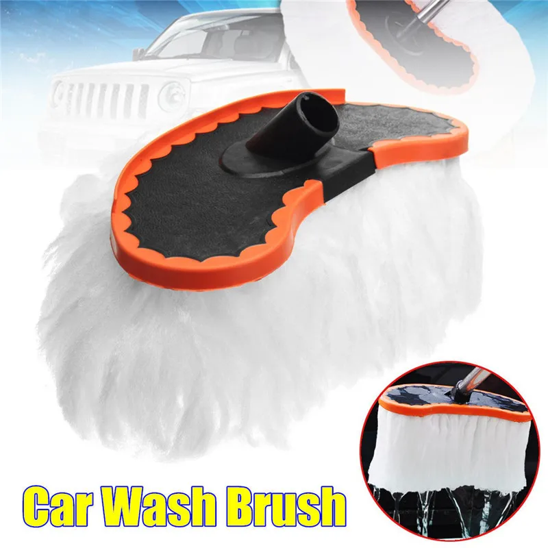 Car Adjustable Telescopic Wiping Soft Milk Silk Mop Cleaning Wash Brush Tool Mop Head Replace New