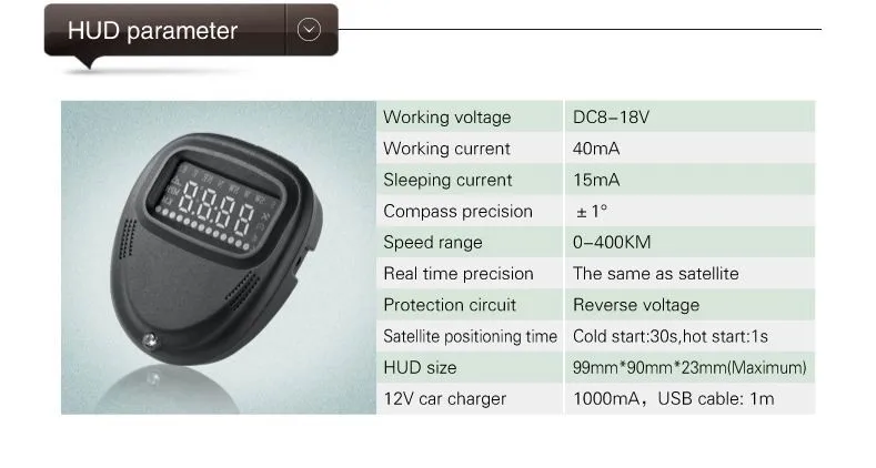 XYCING A1 автомобиля HUD Дисплей 2,0 дюймов HUD gps ветрового стекла проектор ускорения Предупреждение Авто Спидометр с сигналом превышения скорости сигнализации A1