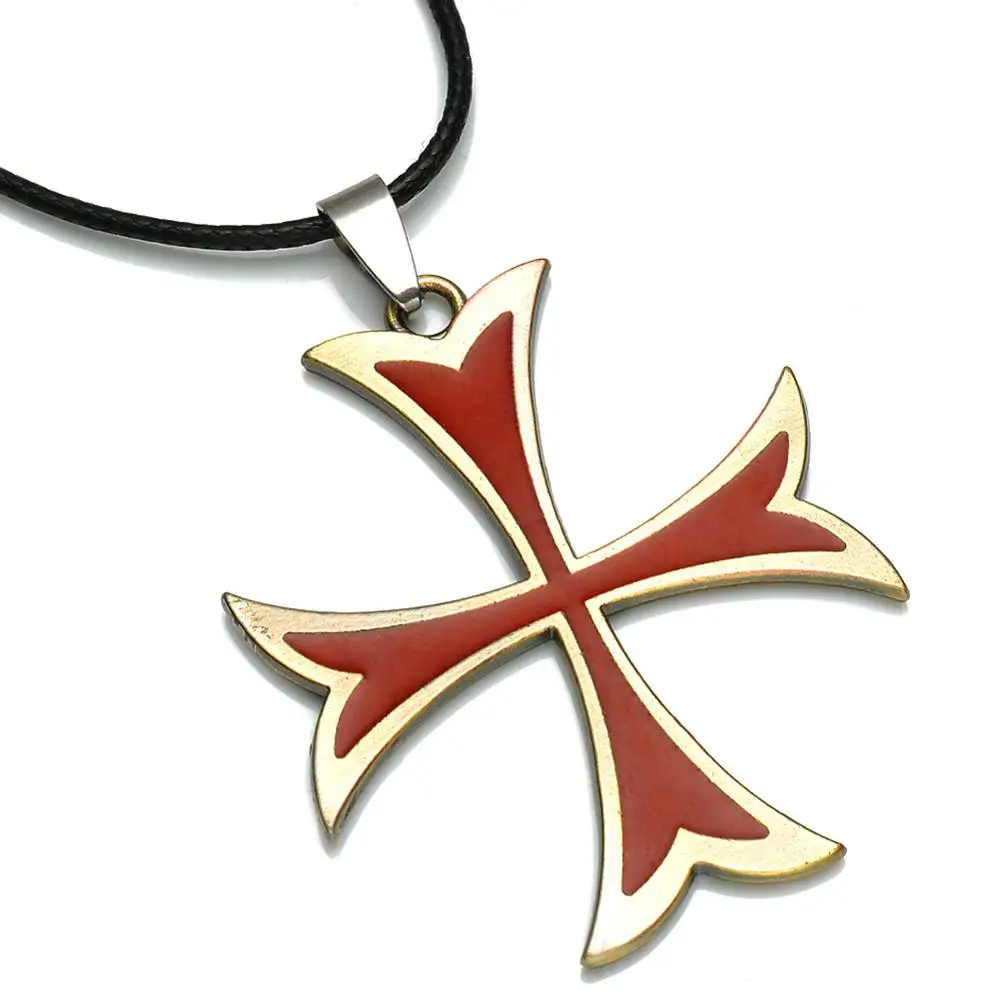 bronze Средневековые украшения, модная игра, ожерелье Assassins Creed, винтажные рыцари, Тамплиер, Железный крест, кулон, ожерелье для мужчин, крест, ювелирное изделие - Окраска металла: bronze