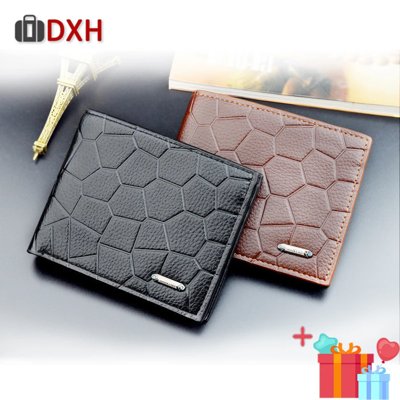 2019 رجل محافظ Billetera Hombre Cartera جلدية Cuzdan المحافظ حقيقية Monedero الفاخرة Portmonee قصيرة تجارية (سابقا) حامل بطاقة