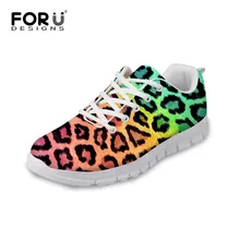 FORUDESIGNS/Для женщин 3D кеды с леопардовым принтом Дышащая обувь на плоской подошве, повседневная женская обувь на шнуровке, обувь Высокое качество Женская обувь zapatos mujer Deportivas