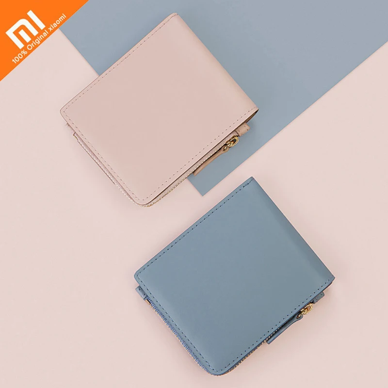 

Xiaomi mijia UREVO Fashion Short Leather ladies Wallets Full Griand Genuine Soft Purse Snap Fastener Zipper Women Wallets