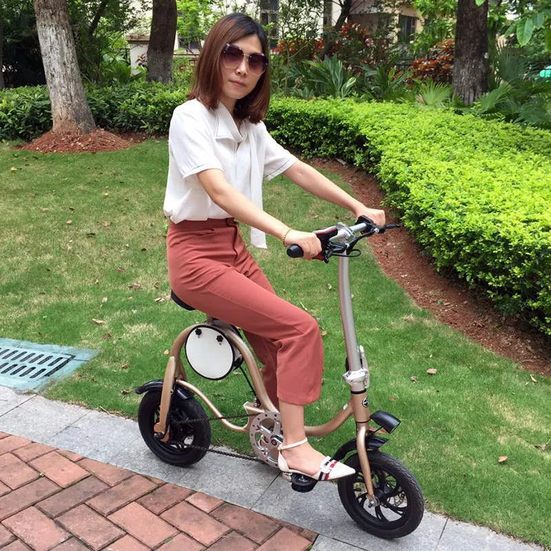Sale Factory Outlet portable mini-folding electric bicycle 12-inch adult-assisted lithium-ion battery motor cycle 4