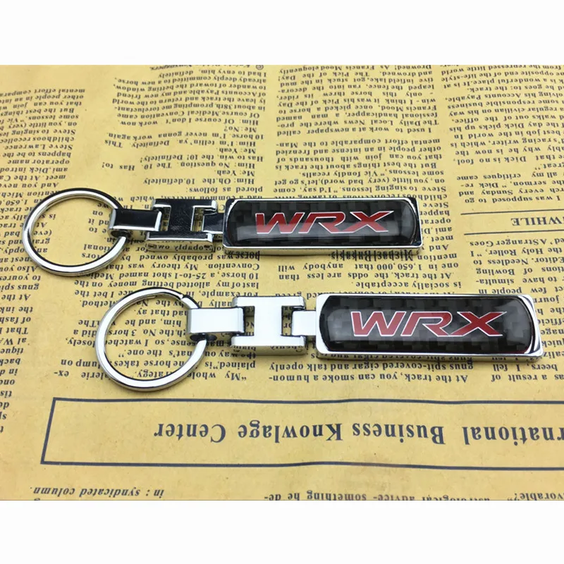 1pcs New carbon fibre Keychain High Grade Car Logo Key Chain Key Ring