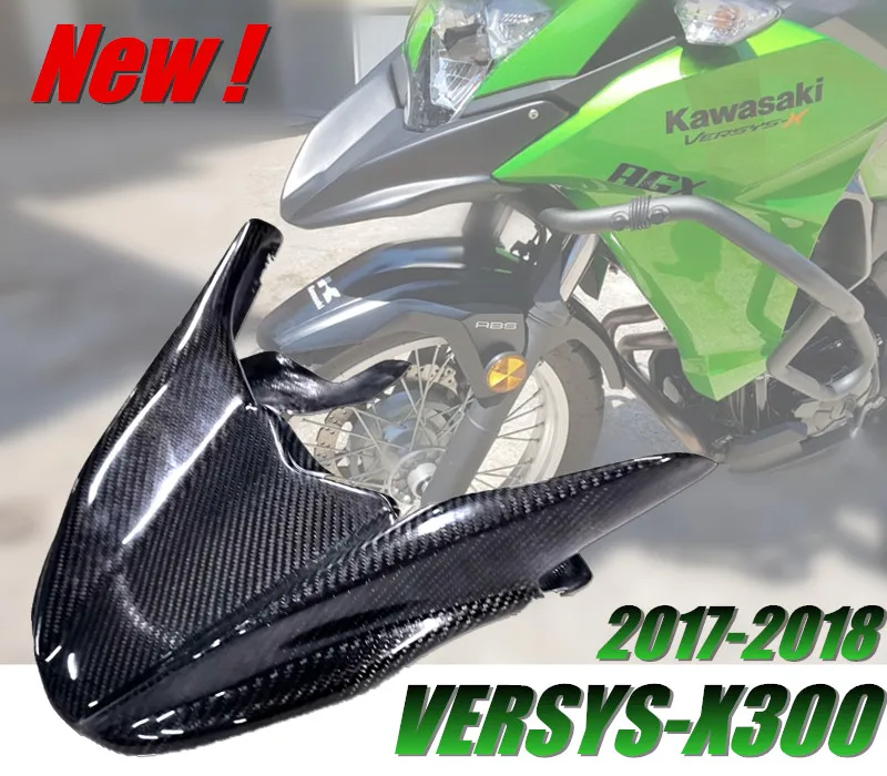 Для KAWASAKI VERSYS 300X300 VERSYS-X 300 аксессуары для мотоциклов фары клюв крыло углеродное волокно - Цвет: Carbon Fiber