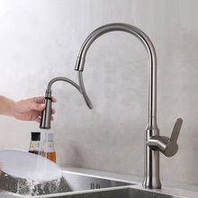 Выдвижной кухонный распылительный смеситель кран пятнистый никелированный выдвижной смеситель раковина смеситель Поворотный поворот KF158
