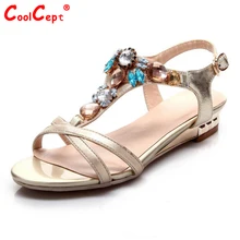women real genuine leather bohemia slippers summer party flat sandals sexy fashion brand heeled ladies shoes size 34-39 R6125