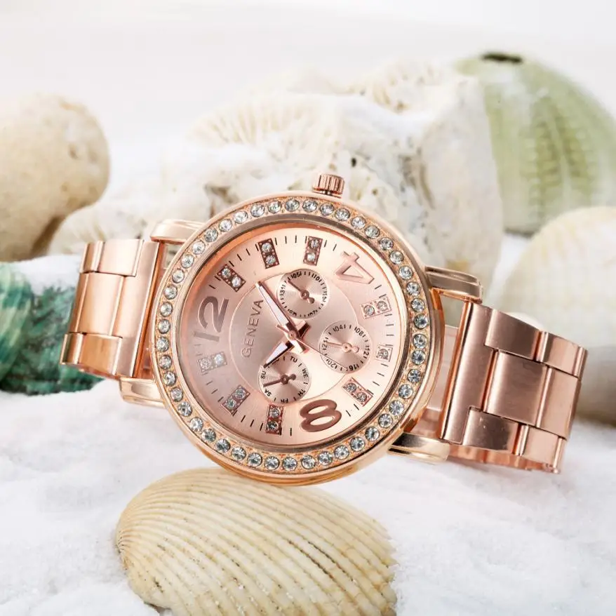 

2018 Fashion Luxury Men Crystal Stainless Steel Analog Quartz Wrist Watch Bracelet relogios masculino montre Hour Clock