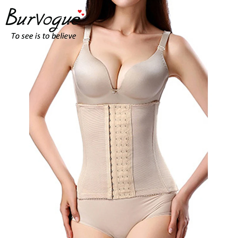 plus size waist training corset have spiral steel boned and triple hook & eye