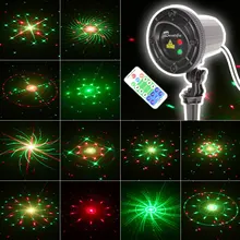 Christmas Lights Star Projector Laser Shower Motion Outdoor Garden Lighting 24 Patterns Red Green With RF Remote Waterproof christmas lights outdoor motion laser projector shower for home decorations red green holiday lighting fairy lamp with rf remote