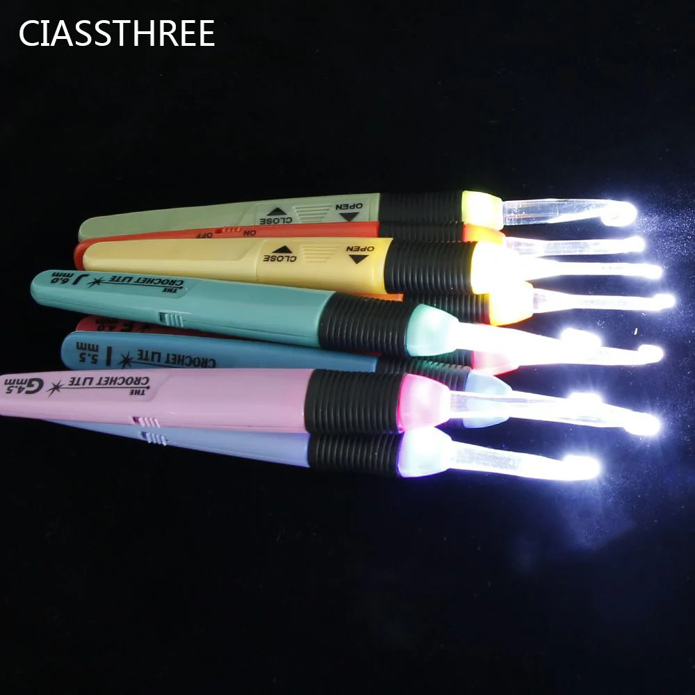 

2.5MM-6.5MM Led Light Up Crochet Hook Knitting Needles Weave Sewing Accessories 9 colors available Sewing Needles