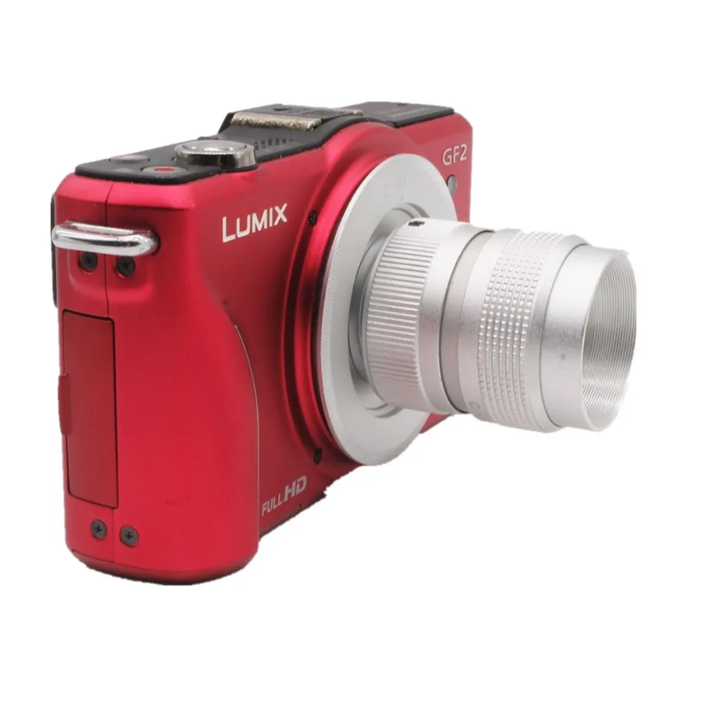 Серебристый объектив 25 мм F1.4 CCTV TV + Крепление C для Micro 4/3 m4/3 Panasonic GF5 GF6 GF7 GH3 GX8H GM4 GM5