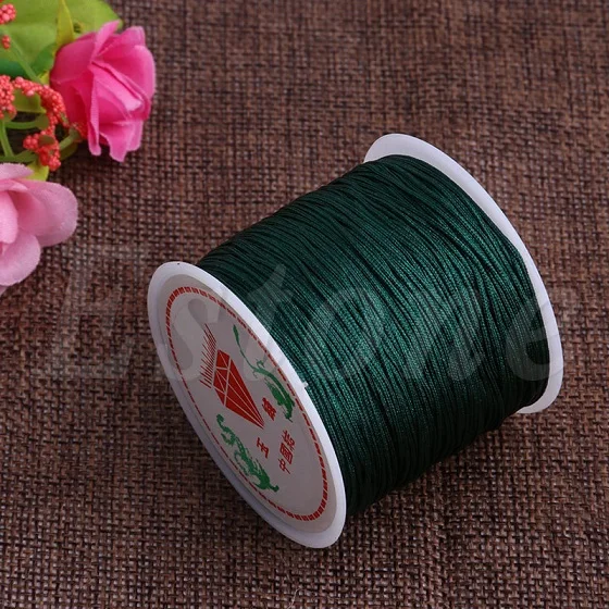 0,8 мм нейлоновый шнур китайский узел макраме, браслет плетеный шнур 45 м - Цвет: Dark Green