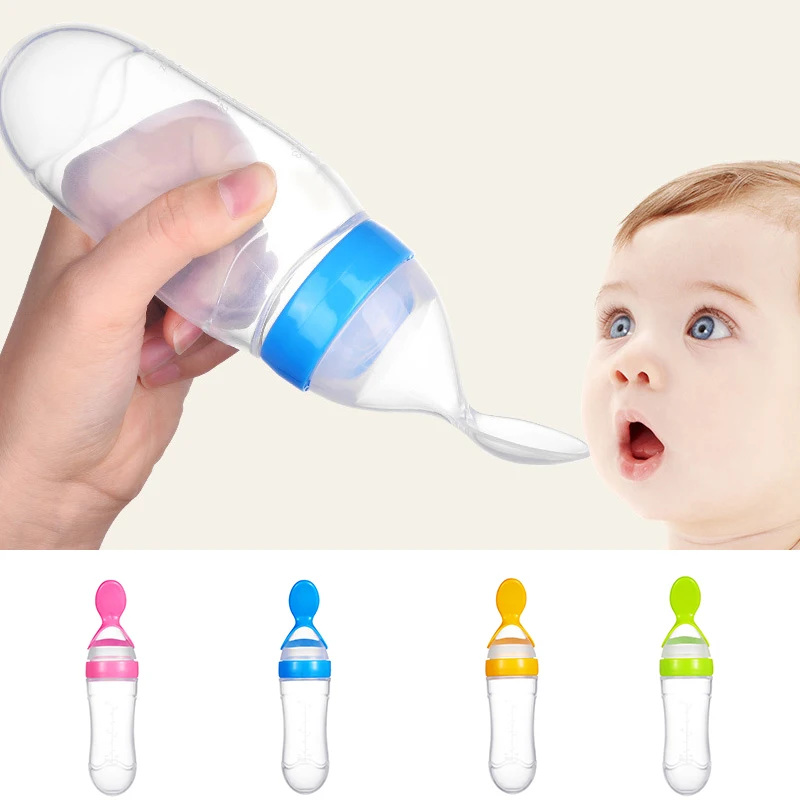 90ml Baby Supplement Bottle Feeder Squeeze Feeding Spoon 