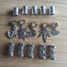 15 тибетский серебряный дредлок бусины Dread заколка для косы манжеты аксессуар для волос Шарм смешанные конструкции