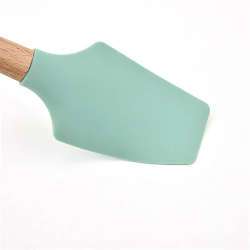 6pcs/set Food-grade Silicone Bakeware Set Wood Handle Utensils Nonstic Kitchen Cooking Tools Kitchen Scraper Whisk Brush Kit