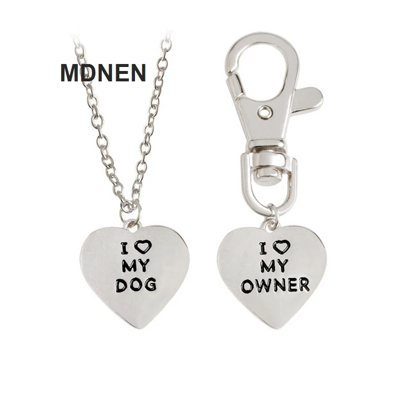 Новинка 2 шт./лот золото серебро I LOVE MY DOG/OWNER ожерелья с сердцем Детские детские