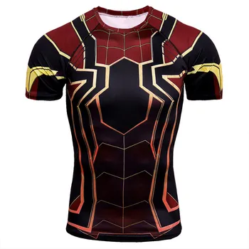 

Avengers 3 Compression T-shirts Spiderman 3D Print Tshirt Short Sleeve Character Comics Tees Cosplay Costume Fitness Clothing