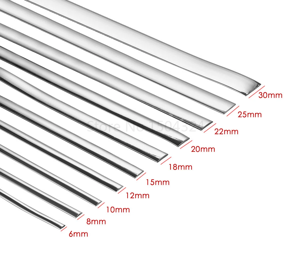 3 м стайлинга автомобилей декоративная хромированная полоска литье Стайлинг отделка Стикеры 6 мм, 8 мм, 10 мм, 12 мм, 15 мм, 18 мм/20 мм/22 мм 25 мм-30 мм автомобильные аксессуары