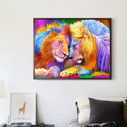 Картина с изображением Льва, животных, глаз, цветов, 5D, алмазная вышивка, мозаика, современная вышивка крестиком, горный хрусталь, живопись