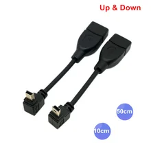 90 Degree Up & Down Angled Mini USB Type B to USB Female OTG Cable 10cm 50cm 0.1m 0.5m for Tablet