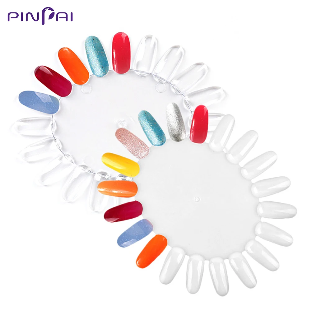 

1 Pc False Nail Art Chart Tips Display Practice Wheel UV Gel Nail Polish Display Training Round Board Tool Acrylic Manicure Tool