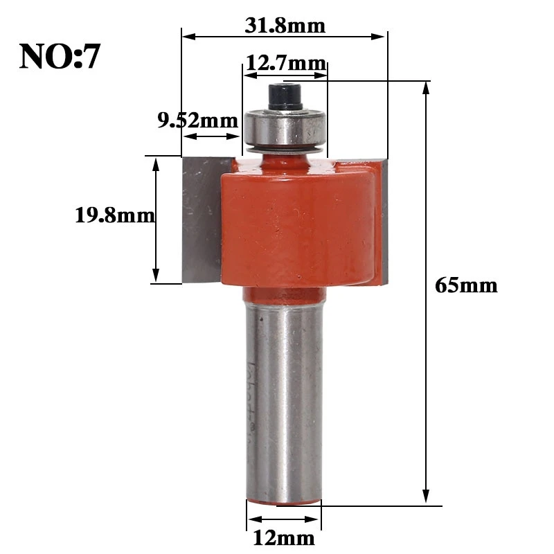1pc 12mm Shank Rabbeting & Slotting Router Bit woodworking router bits carbide bit Woodworking cutter Wood Cutting Tool