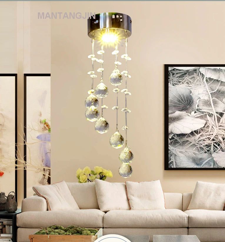 

Mini Modern Crystal Ceiling Light Fixture Spiral Crystal Lamp Crystal lustre Light fitting LED for Aisle Hallway Porch Staircase