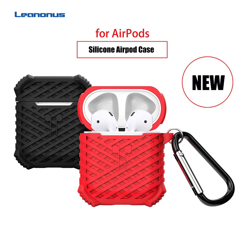 

Leanonus Silicone Wireless Earphone Case For Apple AirPods Cover Charging Box Full Protective Cover For Airpods Accessories Case