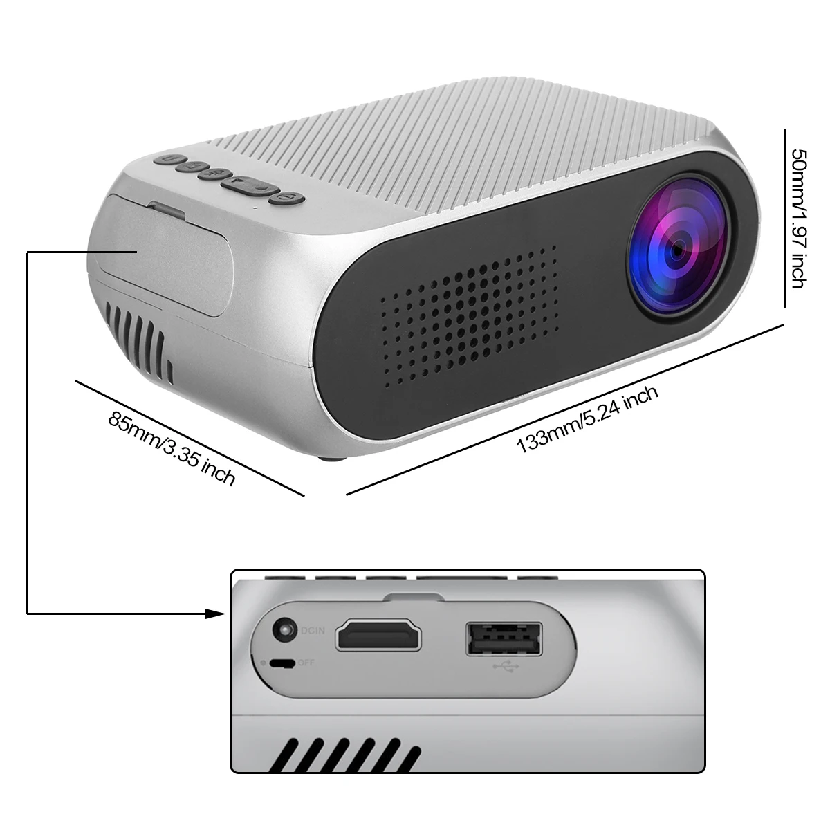Mini LED 1080P HD Projector 400-600 Lumens 320 x 240 Pixels Home Video Theater Media Player Cinema YG-320 Portable LCD Projector Mini LED 1080P HD Projector 400-600 Lumens 320 x 240 Pixels Home Video Theater Media Player Cinema YG-320 Portable LCD Projector