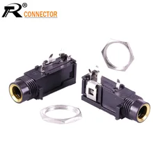 20 шт./лот 6,35 мм стерео Женский Разъем 4 шпильки ноги 6,35 мм PCB панель крепление гнездо для микрофона Стерео 1/" гнездовой разъем