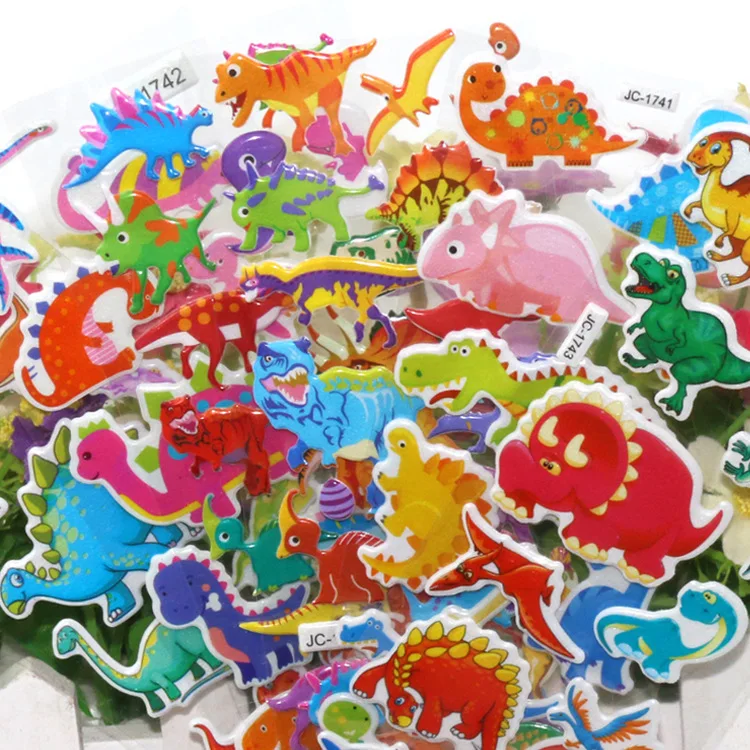 

10Sheets/Set Cartoon Dinosaurs 3D Bubble Sticker Scrapbook PVC DIY for Kids Children Education Gift Reward Stickers