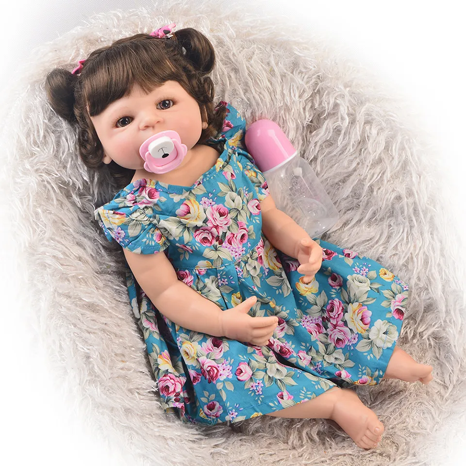 KEIUMI 22 дюймов Мода Reborn Alive девушка кукла полное тело силиконовая Реалистичная Детская кукла «Принцесса» для детей рождественские подарки DIY стиль волос