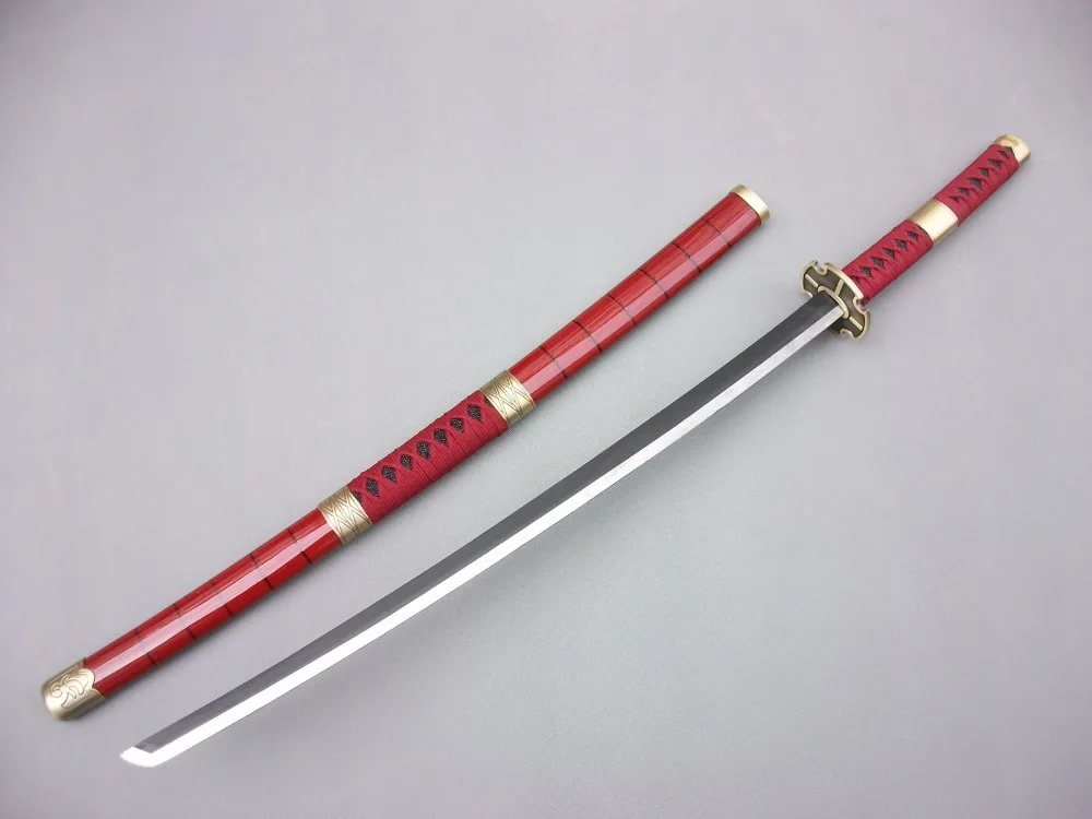 Цельнокроеные мечи ророноа Зоро Wado Ichimonji & Sandai Kitetsu Yubashiri Black Sword Shusui реквизит для