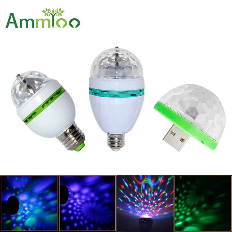 E27 3W 6W Auto Smart Rotation Rgb Led Bulb Lamp Usb 5V Magic Ball Stage Light For Home Party Dance Dj Entertainment Decor huismerk kopen in de aanbieding