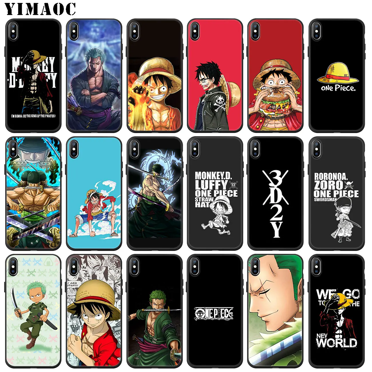 Yimaoc Zoro One Piece Maymun D Luffy Yumusak Silikon Telefon Iphone Icin Kilif 11 Pro Xs Max Xr X 6 6s 7 8 Arti 5 5s Se 10 Siyah Kapak Phone Case Covers Aliexpress